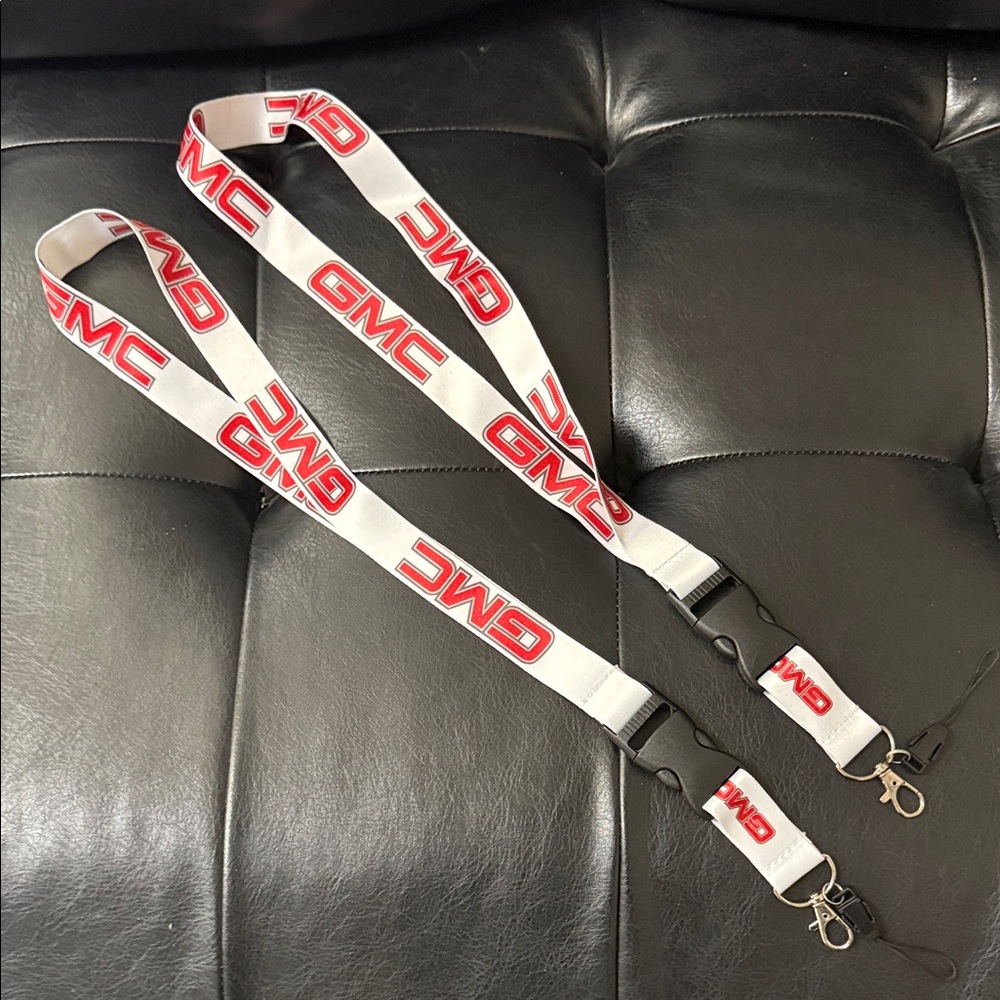 GMC White and Red Lanyard Keychain 2pack